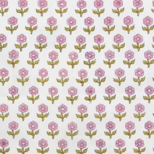 Indian Block Prints - Cottage - Flowerling in Pink